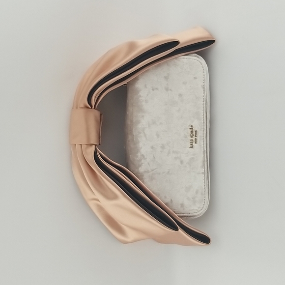 New Kate Spade Bowie Velvet Mini Top Handle Bag Pink Velvet Evening Purse - Picture 2 of 9